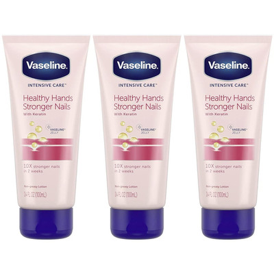 Vaseline Lotion, Healthy Hands Stronger Nails with Keratin 3-Pack   Intensive Ca