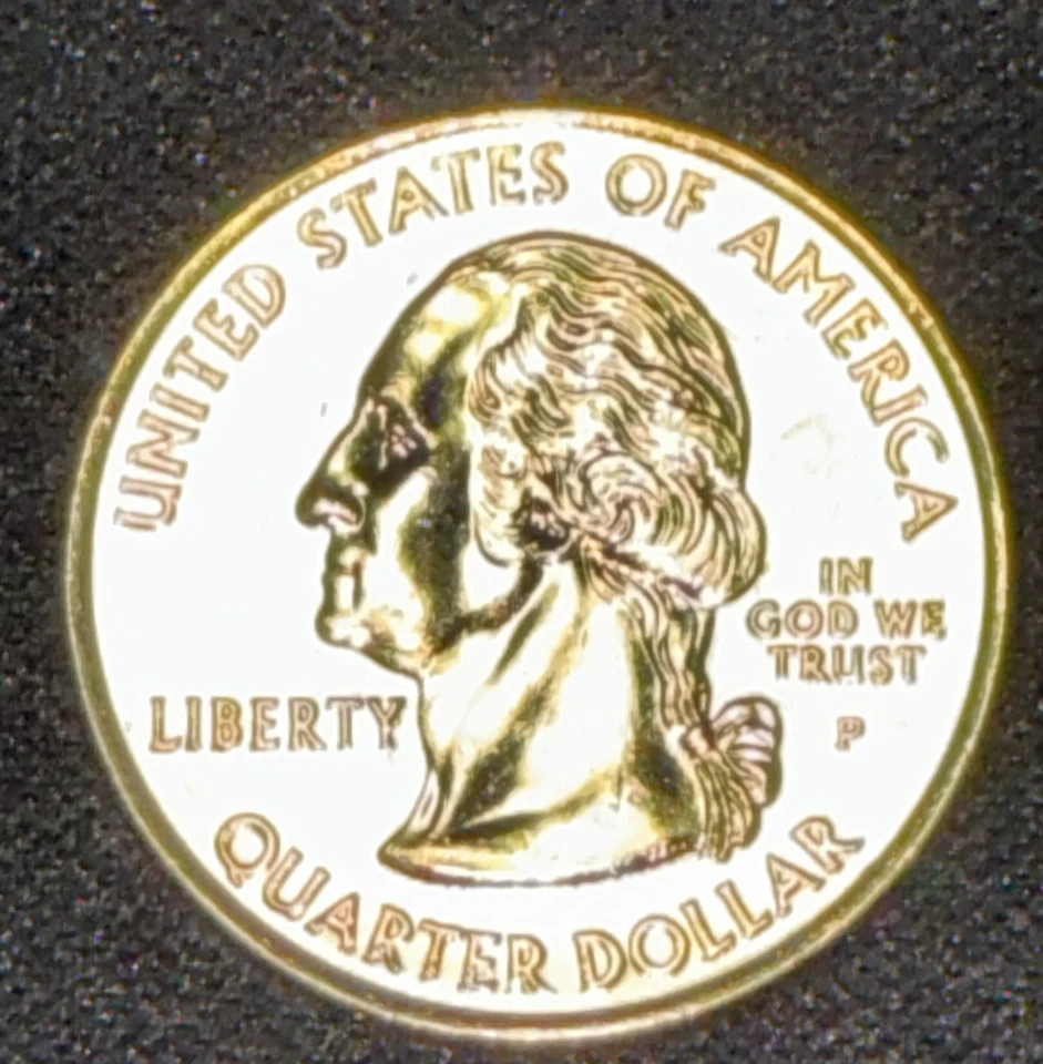 2004 p Uncirculated 24k Gold Plated Washington Quarter UNC Texas State Quarter - Image 3 of 4