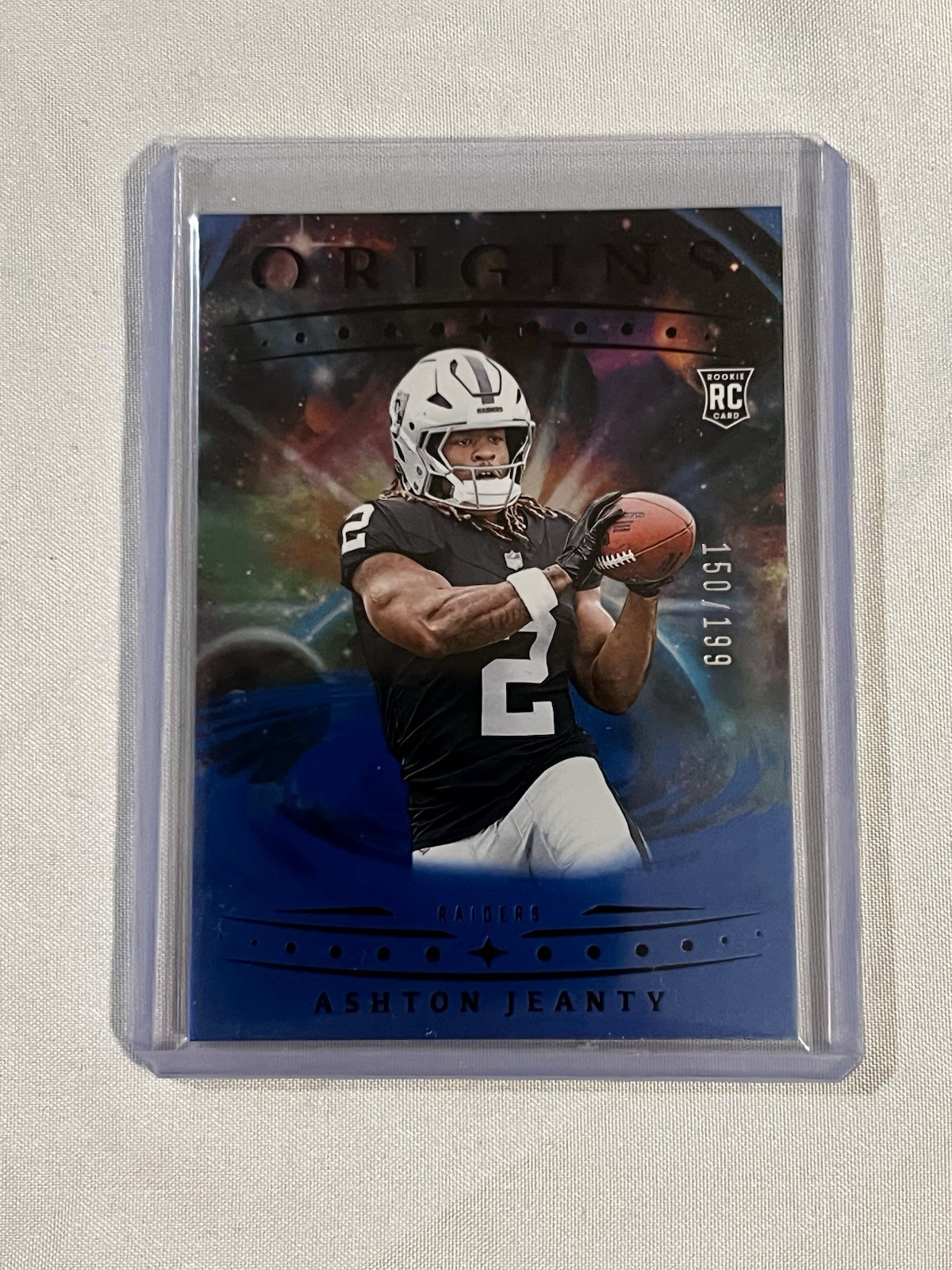 2025 Panini Origins - Rookies - Ashton Jeanty #139 Holo Blue /199 (RC)