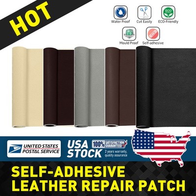 Self Adhesive Leather Vinyl Faux Repair Fabric Patch for Car seat Sofas Kit