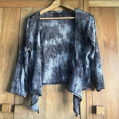 Vintage Per una Sheer Shrug Embroidery Tie Dye Sequins Size 14 Fairy Whimsy Goth