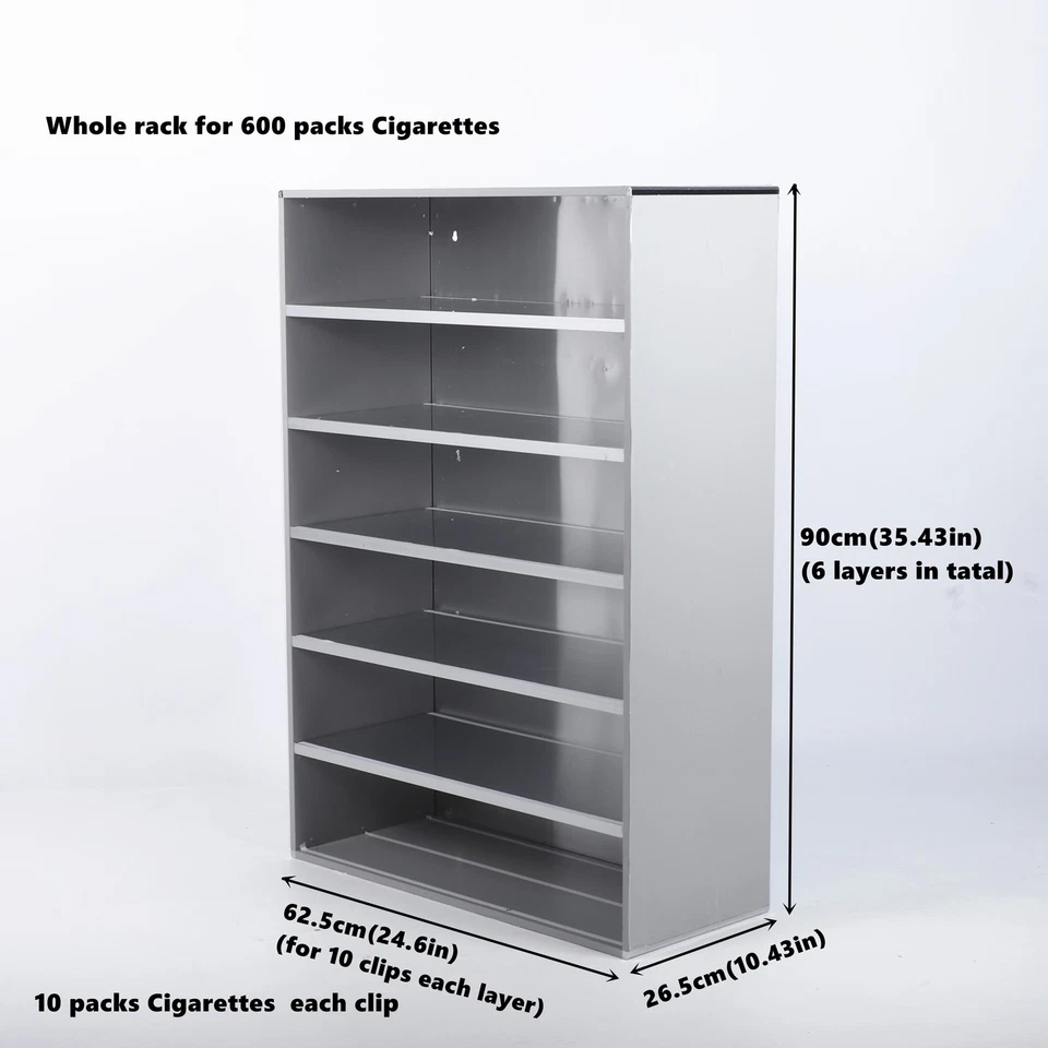 Cigarettes Retail Display Rack Aluminium Cigarettes Cabinet 6 Layers 10 Clips - Image 2 of 4
