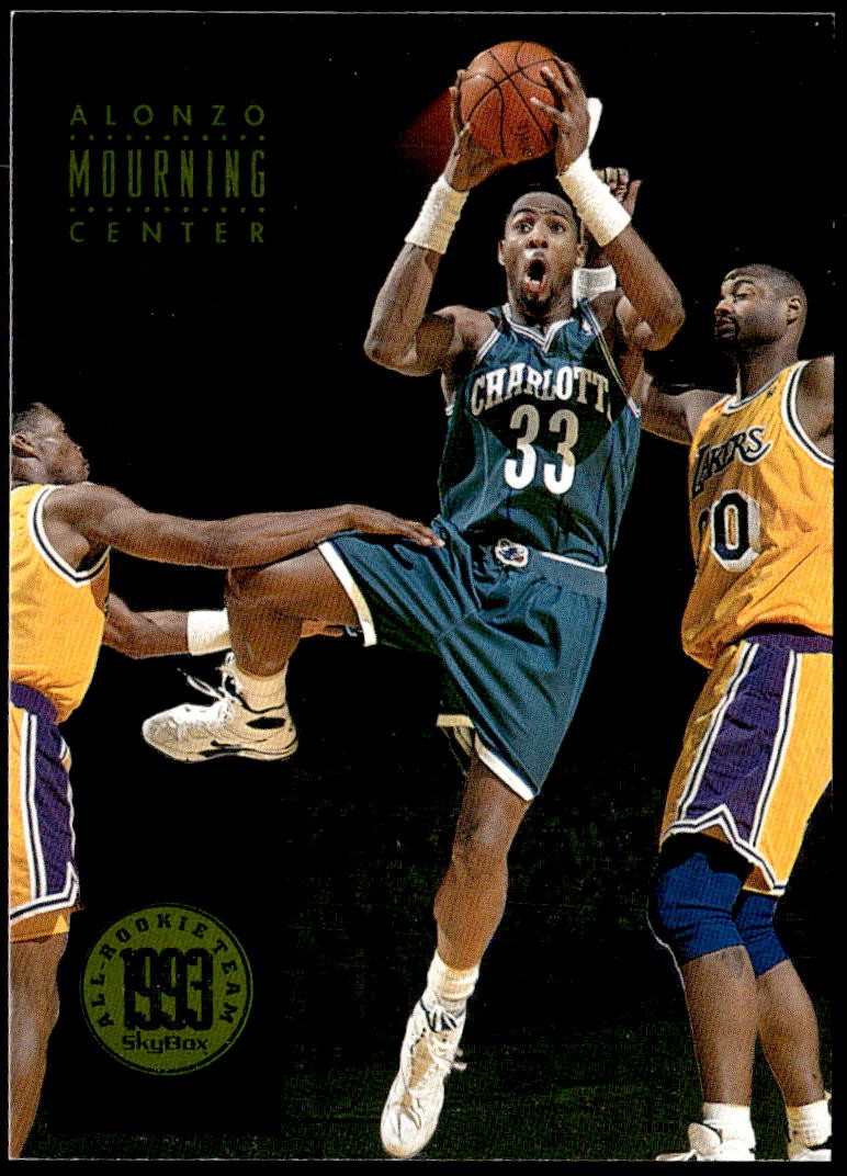 Alonzo Mourning #5 Basketball Cards 1993 Skybox Premium trading card — raw and PSA graded price guide