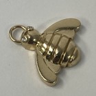 Vintage BOCK Solid 14K Yellow Gold Diamond Bee Pendant 3.7 Grams — photo 4