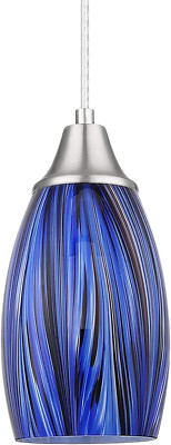 Mini Art Glass Dark Blue Pendant Lights Kitchen Island Hand Blown Mini Glass Pen