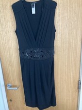 Black Knee Length Dress Work Wear   SIZE: EUR  Large Good Condition