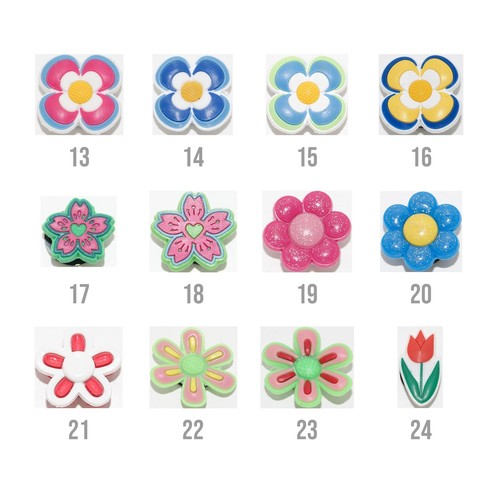 Blume Schuh Charms - verschiedene Blume Schuh Charms passen Kroko Schuhe - Bild 18 von 40