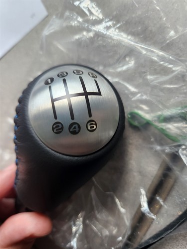 13 Corvette C6 ZR1 Manual Shift KNOB HYDRO BLUE STITCH Leather New GM 24252624 - Picture 4 of 7