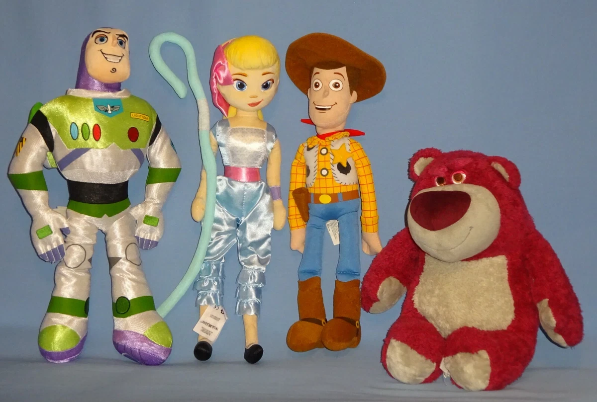 peluche toy story disney brand loyalty - lot 4 doudou woody buzz bouton  d'or bo peep