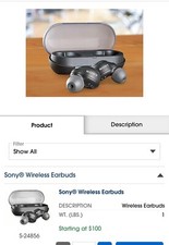 Sony Earbud Headphones, Black BRAND NEW 