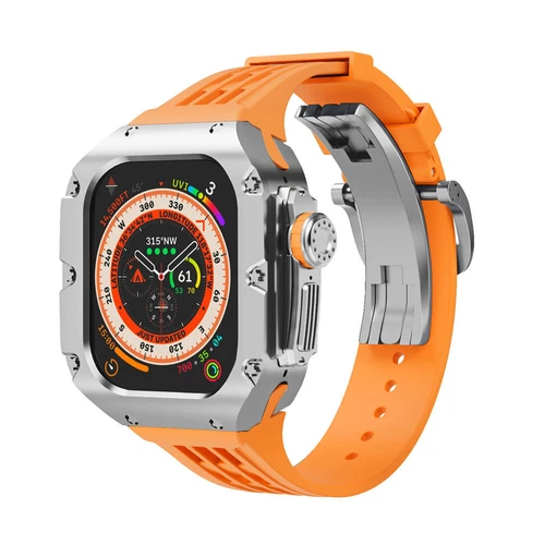 Titanium Alloy Case+Silicone Strap MOD KIT For Apple Watch Ultra /Ultra 2 3 49mm - Picture 28 of 44