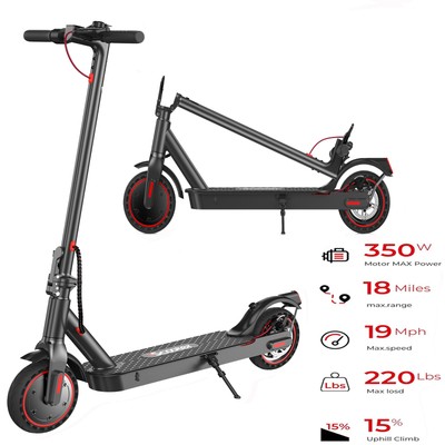 Folding Electric Scooter 350W 18Miles Range with App Double Brake Escooter 19MPH