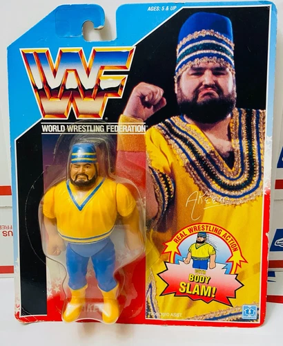 1990 Hasbro WWF AKEEM VERY RARE Twin Tower bio series 1 Early release variation!
