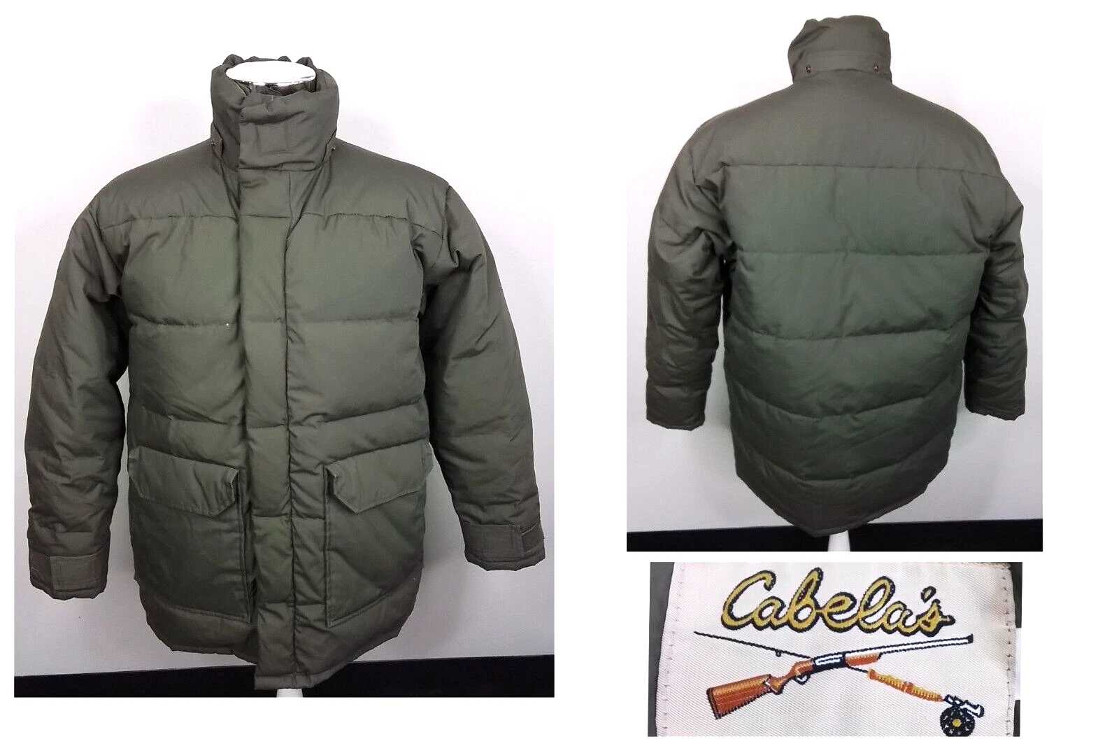 Cabelas Goose Down Jacket Men's Large Olive Green #W3603
