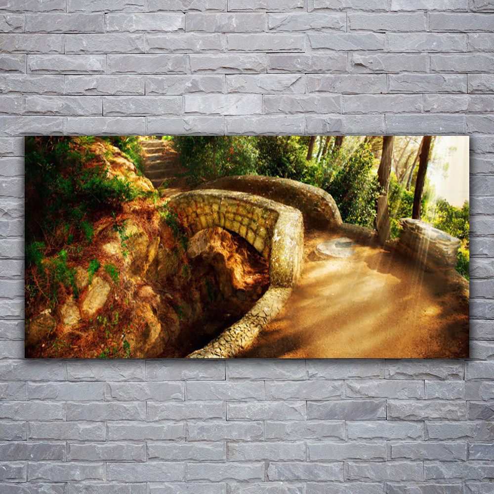 Tableau photo sur toile architecture pont 120x60 cm pour salon modern