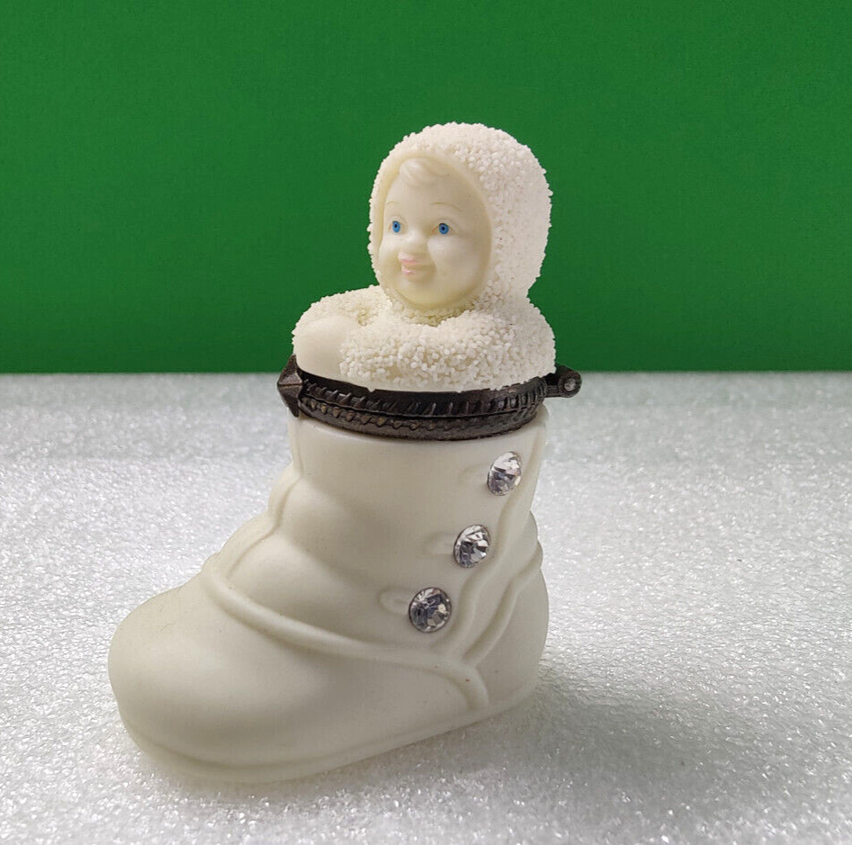 Dept 56 Snowbabies TAKE THE FIRST STEP Baby Shoe Boot Hinged Box