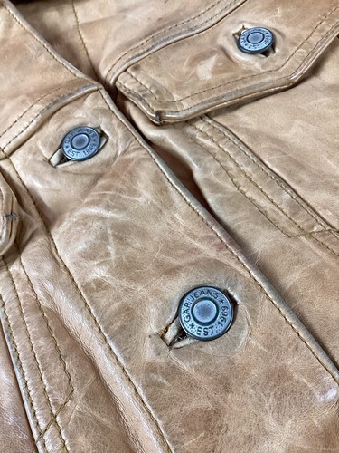 Vintage GAP Leather Trucker Jacket Biker Jacket Y2K Ladies’ Size M - Picture 9 of 24