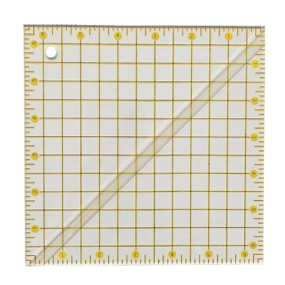 One Haft Ruler Half Square Acrylic Triangle Ruler Quilting Ruler with Grid Lines for ...