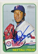 Neftali Feliz Texas Rangers Autographed 2014 Topps Heritage Card #245