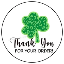 THANK YOU FOR YOUR ORDER SHAMROCK ENVELOPE SEALS LABELS STICKERS PARTY FAVORS
