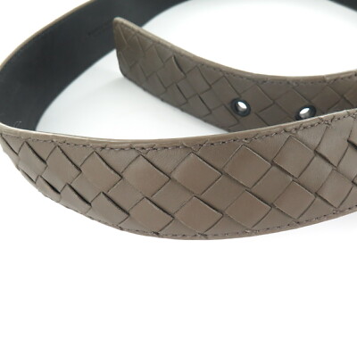 ❤️ BOTTEGA VENETA Dark Brown Intrecciato Nappa Woven Leather Belt. Made in Italy Bottega Veneta - 3cm Dark-Brown Intrecciato Leather Belt  main image 2