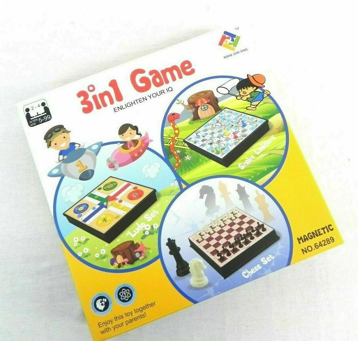 3 IN 1 CHESS LUDO SNAKES AND LADDER MAGNETIC BOARD GAME SET CHILDREN XMAS  TOY UK | eBay