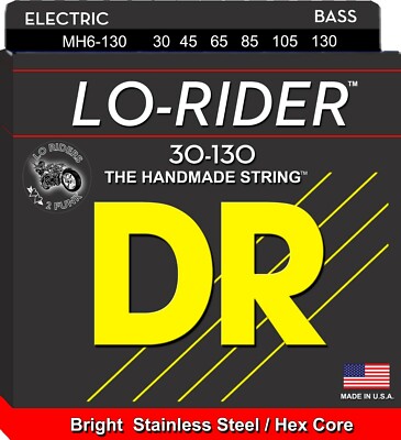 DR MH6-130 Lo-Rider Bass Guitar Strings Six-String 6-string set; gauges 30-130