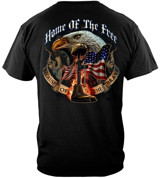 Home Of The Free Because Of The Brave: American Flag T Shirt Home Of The Free Because Of The Brave: American Flag T Shirt