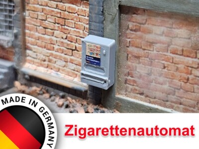 H0 Set 1:87 Zigarettenautomat Verkaufsautomat inkl. Aufkleber - Made in Germany