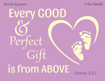 Baby Feet Heart Stencil Every Good Perfect Gift Heaven Love Footprint DIY Signs