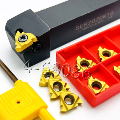Threading Turning Tool SER2525M16 Indexable Lathe +10PC 16ER AG60 Carbide insert
