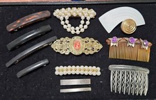 Vintage Hair Barrette Clip Lot  Hair Combs, Made in France Taiwan Goody Korea