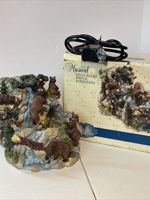 Classic Treasures NOS Water Fountain Bears Musical box   Welcome to My World