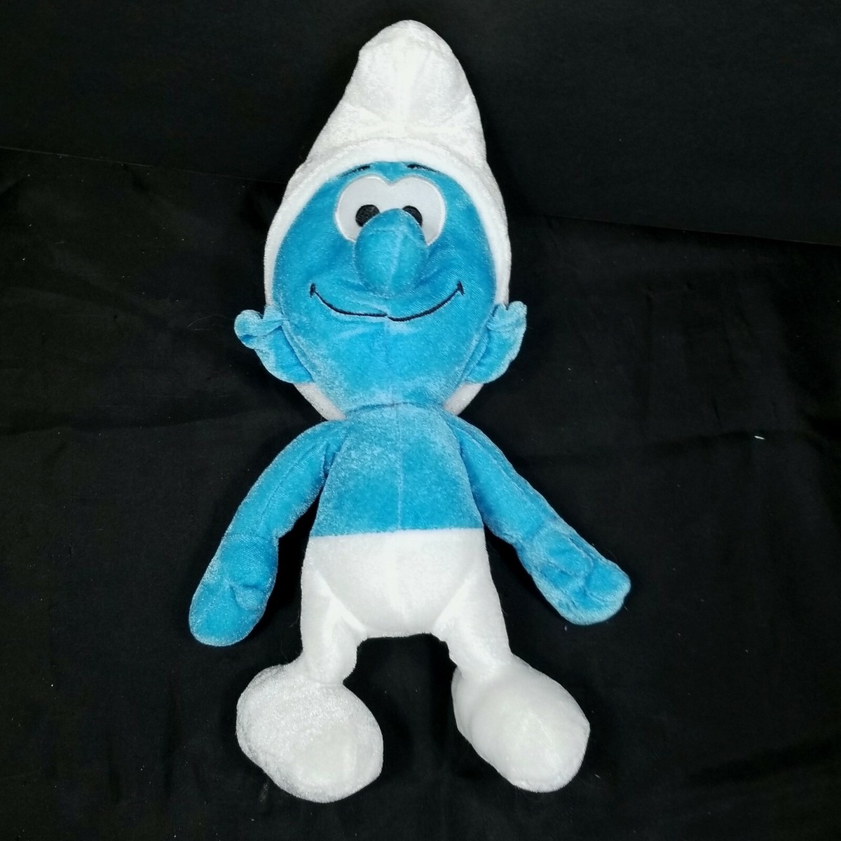 Smurf Blue White Clumsy Plush Stuffed Animal Vintage Nanco Soft 12