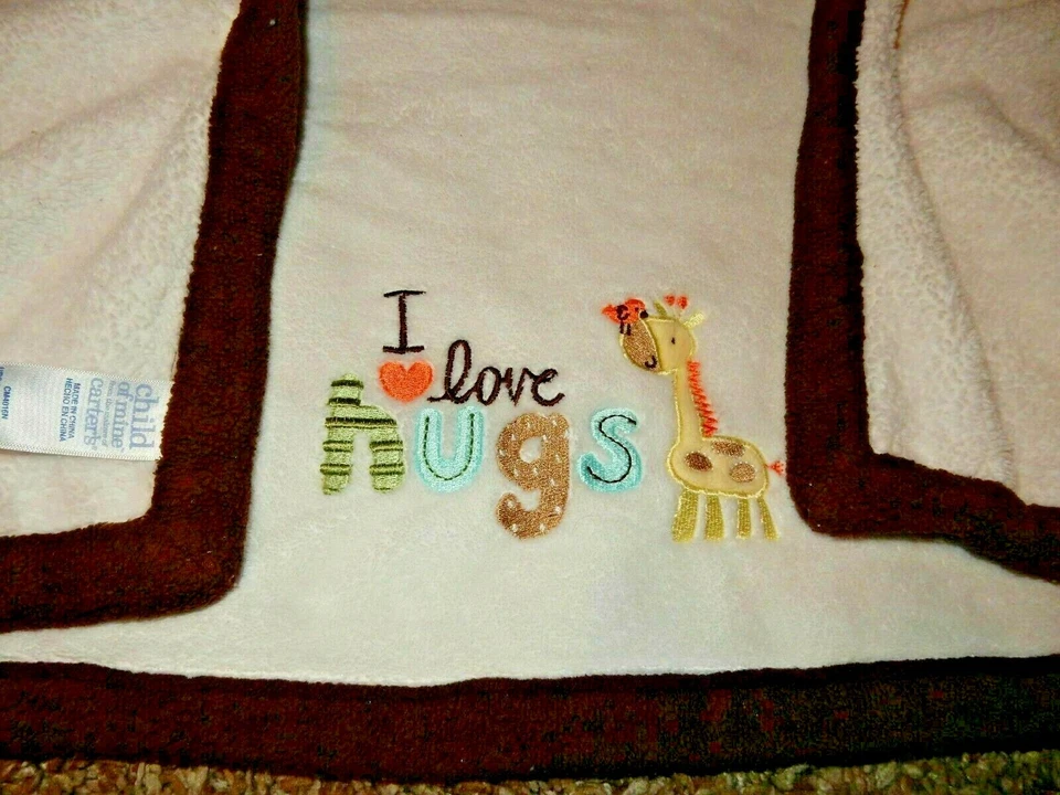 5D LN 30x40 Carter's I Love Hugs ЖИРАФ Минки Плюшевое Одеяло для Детской Кроватки Милое - Изображение 4 из 4