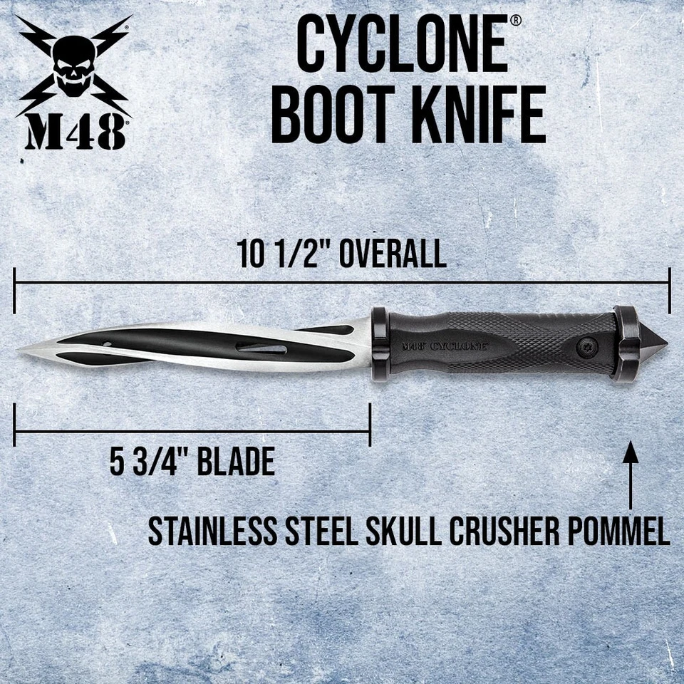Cuchillo de bota espiral M48 | Hoja de acero inoxidable de tres filos de 5 3/4" | 10 1/2" en total Foto 2 de 4