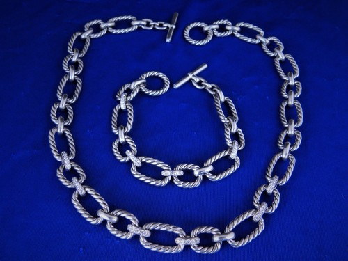 Diamond Cushion Link Chain NECKLACE 