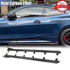 Labio de extensión de faldón lateral de carbono real para BMW Serie 4 G22 G23 M-Sport 430i M440i