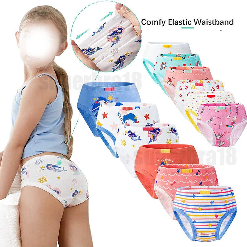 US 6-Pack Breathable Cotton Girls' Underwear Briefs Set for Kids (2T-6T)