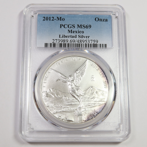 2012 Mo TONED PCGS MS69 - MEXICO - 1 oz Silver Libertad Onza #47733A
