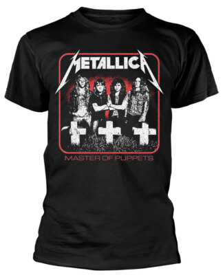 Metallica Vintage Master Of Puppets Photo Black T-Shirt NEW