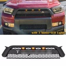 Front Mesh Grille For 4Runner 2010 2011 2012 2013 Bumper Black Grill W/LED Light