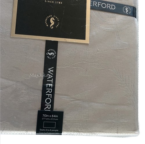 Waterford Luxury Tablecloth 70x84 Gray Hanukkah Menorah Star Feastival of Lights - Picture 8 of 10