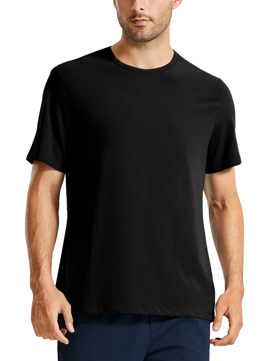 CRZ YOGA Men s Lightweight Pima Cotton Short Sleeve Athletic T shirts Quick Dry