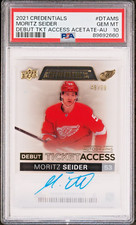 21-22 Upper Deck Credentials MORITZ SEIDER Debut Ticket Acetate AUTO #/99 PSA 10