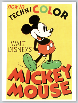 WALT DISNEY VINTAGE POSTCARD Mickey Mouse Technicolor 334254