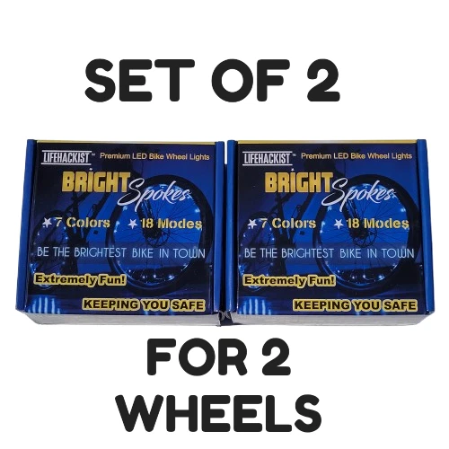 Paquete de 2 luces de rueda de bicicleta de 7 colores cadena LED para cualquier llanta de radios 2 neumáticos - Imagen 2 de 21