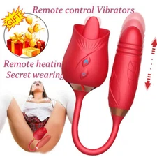 For-Rose-Licking-Vibrator-Clitoral-Thrusting-Dildo-Toys-10 Speed-USE Lubricant