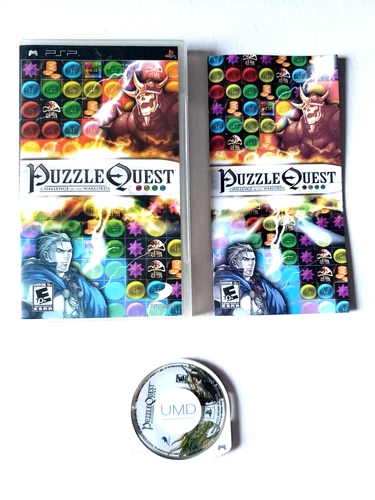 Puzzle Quest: Challenge of the Warlords (Sony PSP, 2007) CIB Complete in box!!