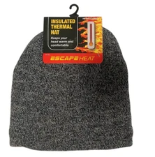 NEW ~ Polar Extreme Heat Men's Insulated Thermal Hat Black FREE SHIPPING!
